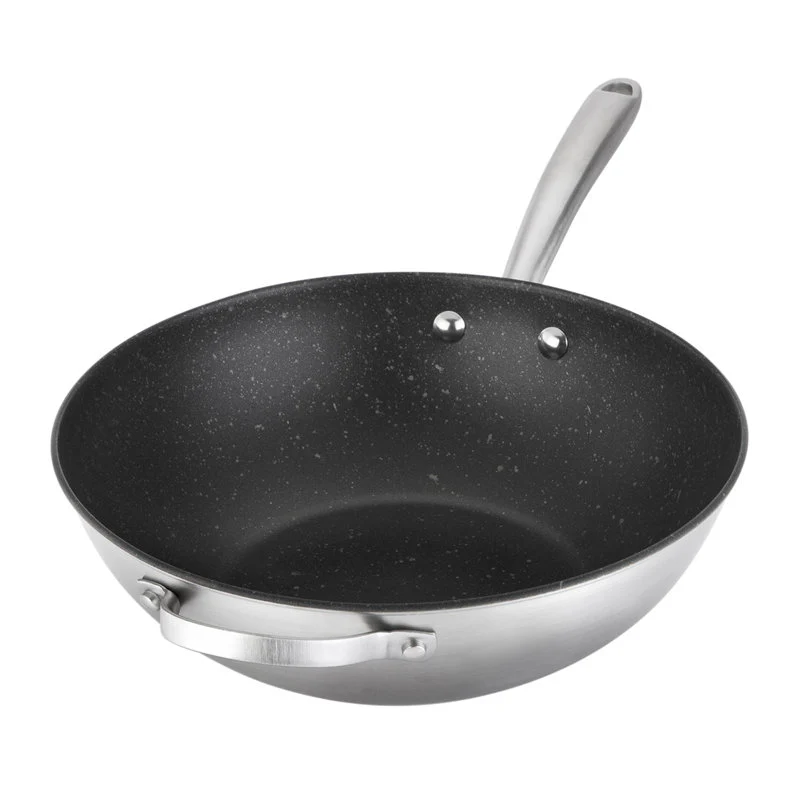 Prestige Scratch Guard Non Stick Stainless Steel Wok 29cm