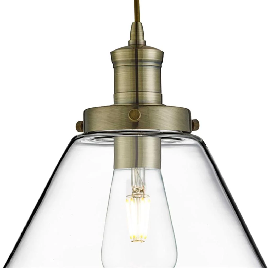 Pyramid Pendant - Antique Brass & Glass - Image 3