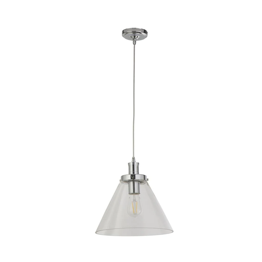 Pyramid Pendant - Chrome & Glass - Image 2