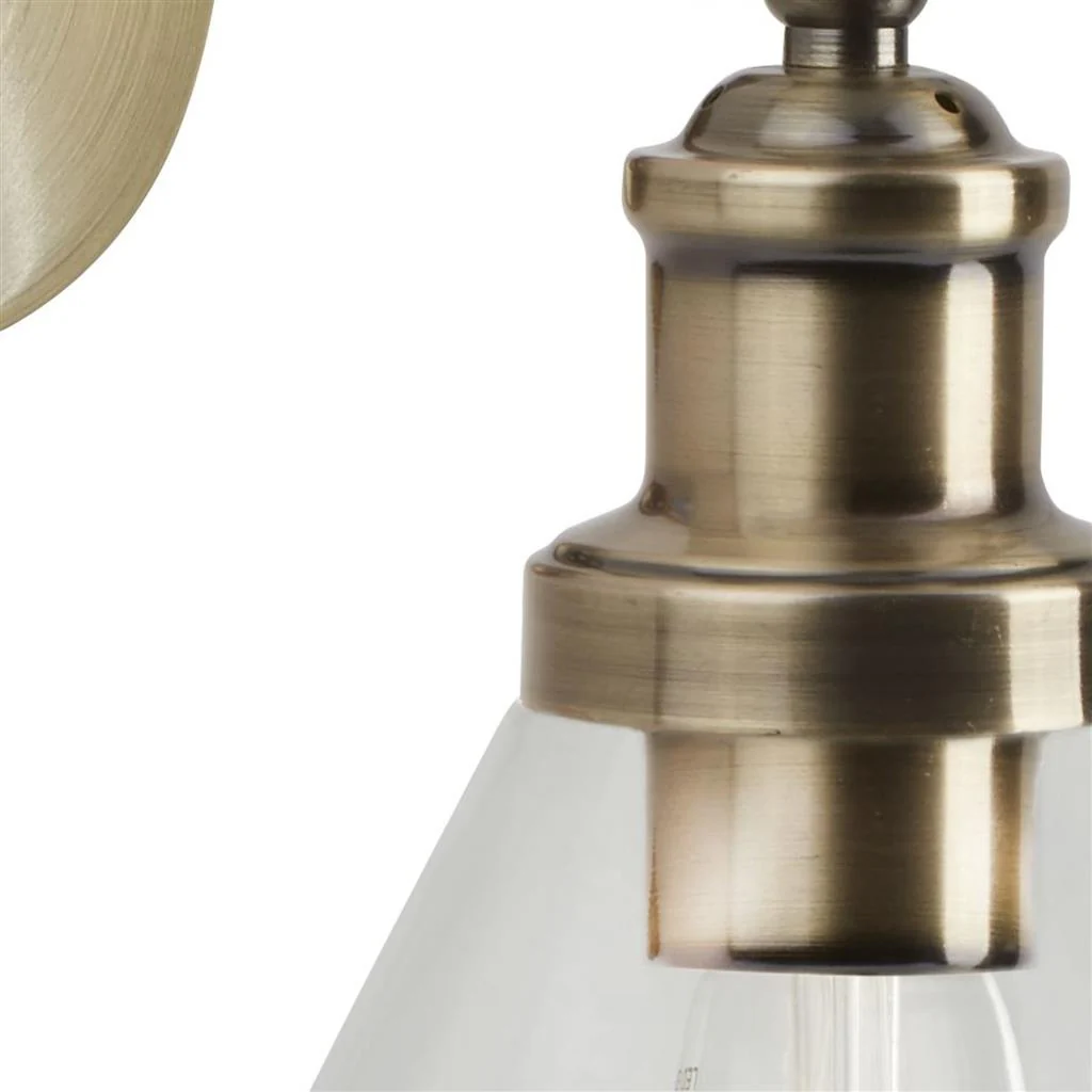 Pyramid Wall Light - Antique Brass & Glass - Image 2
