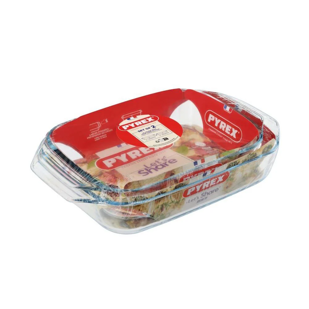 Pyrex 2 Piece Roaster Set (27x17/35x23)