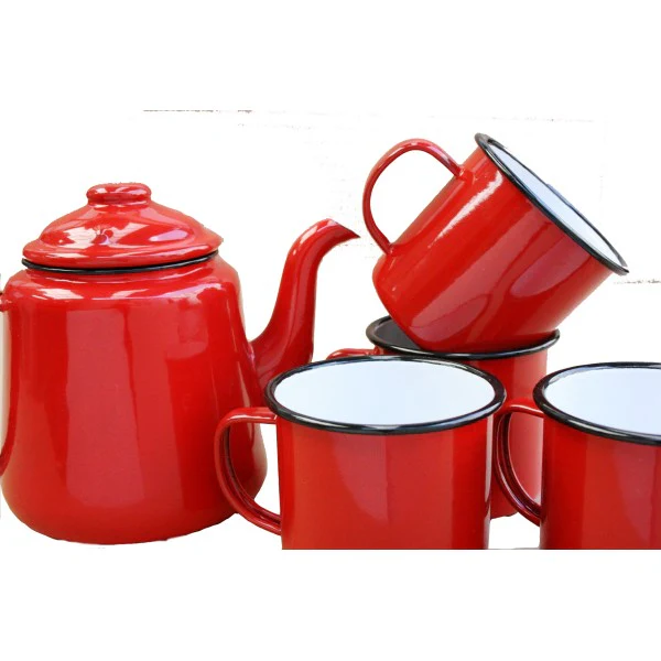 Red  Falcon Enamel Tea Pot - Image 2