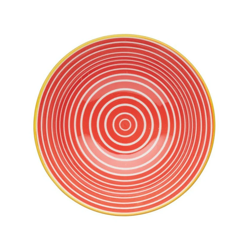 KitchenCraft Red Swirl and Black Spots Ceramic Bowl - Image 4