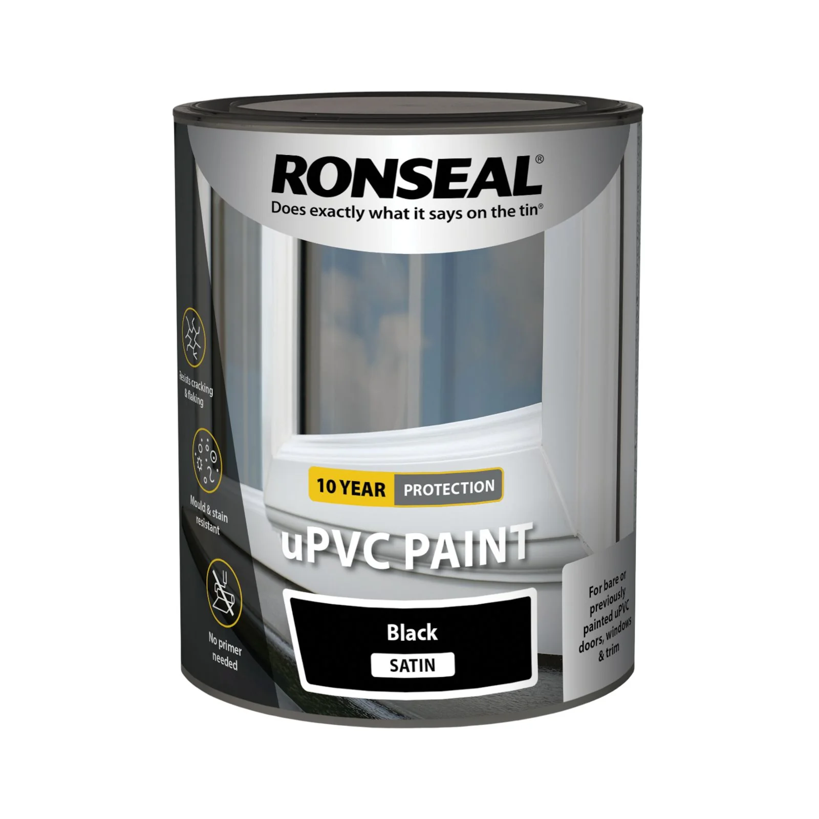 Ronseal uPVC Paint Black Satin 750ml