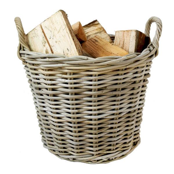 Round Kubu Log Basket Small
