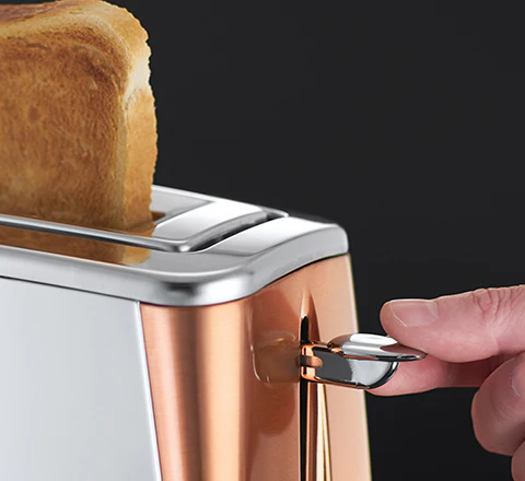 Russell Hobbs Luna Copper Accents 2 Slice Long Slot Toaster - Image 2