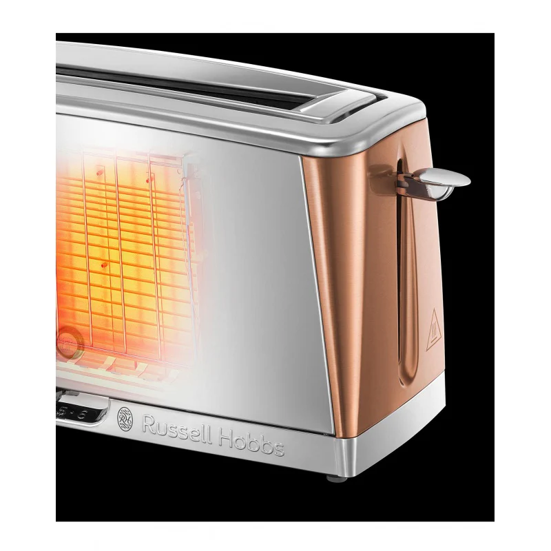 Russell Hobbs Luna Copper Accents 2 Slice Long Slot Toaster - Image 3