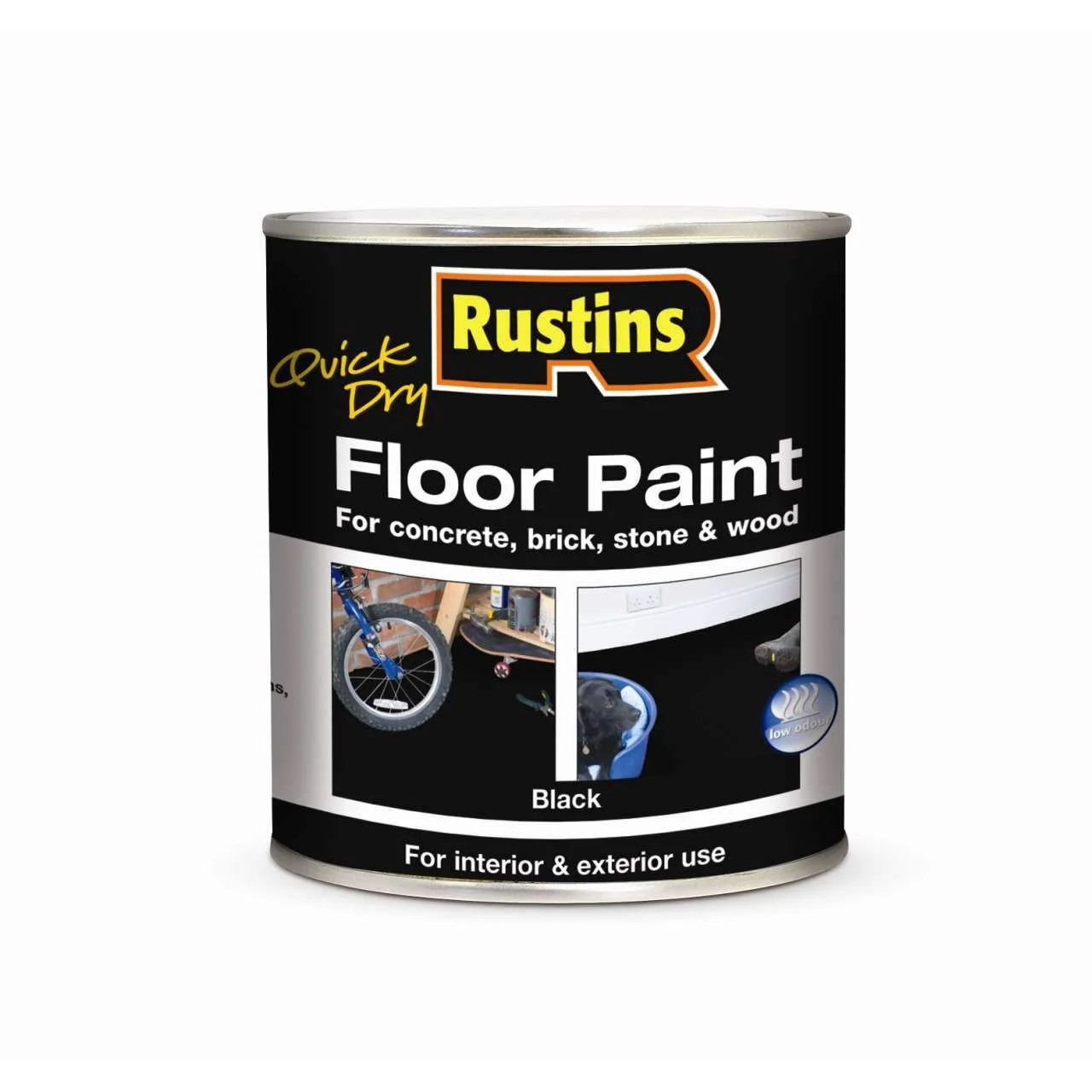 Rustins Floor Paint Q/D - Black 1ltr