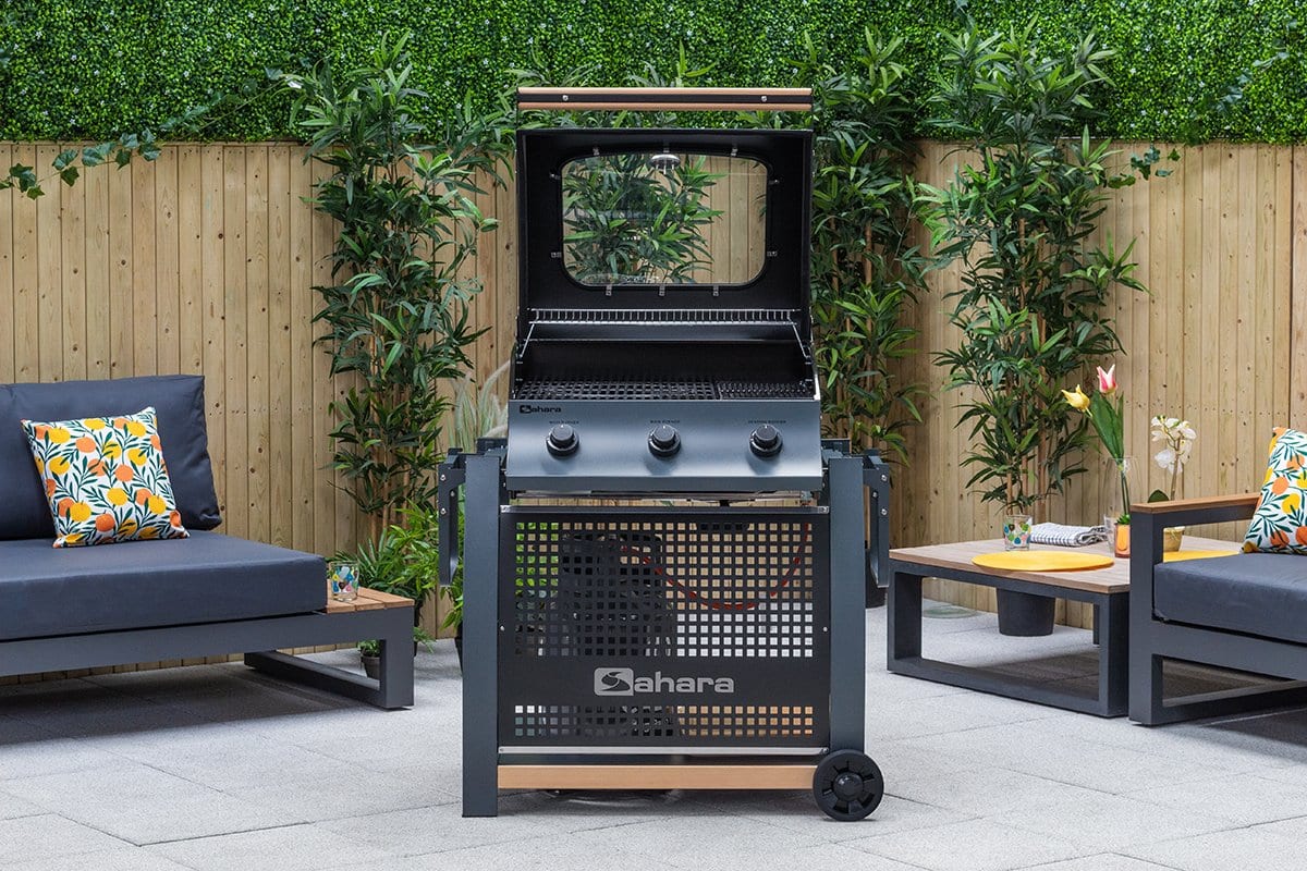 Sahara S350 3 Burner Gas Barbecue in Smokey Teal - Image 6