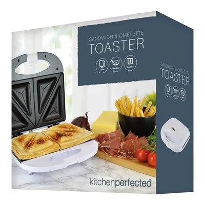 KitchenPerfected 2 Slice Sandwich & Omelette Maker - White - Image 2