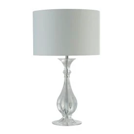 SANNA 1LT TABLE LAMP, ACRYLIC WITH WHITE SHADE