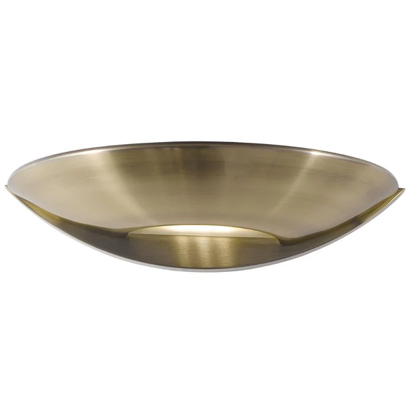 SARDINA LED WALL UPLIGHT - ANTIQUE BRASS & FROSTED GLASS
