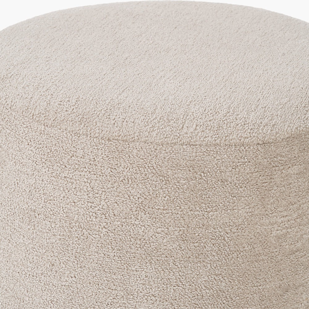 Sassari Taupe Teddy Fabric Cylinder Pouffe - Image 5
