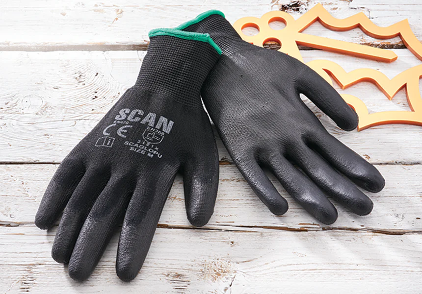 SCAN Black PU Coated Gloves Pack of 5 - Image 2