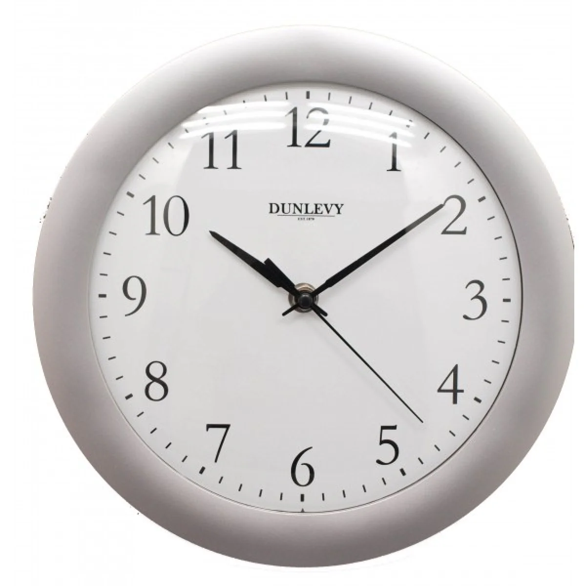 Silver Wall Clock 10in Plastic