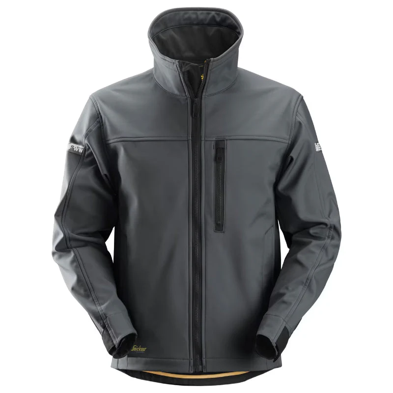 Snickers 1200 Allround Work Soft Shell Jacket | Steel Grey & Black w/ Hoodie