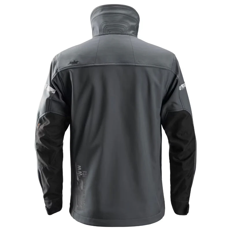 Snickers 1200 Allround Work Soft Shell Jacket | Steel Grey & Black w/ Hoodie - Image 2