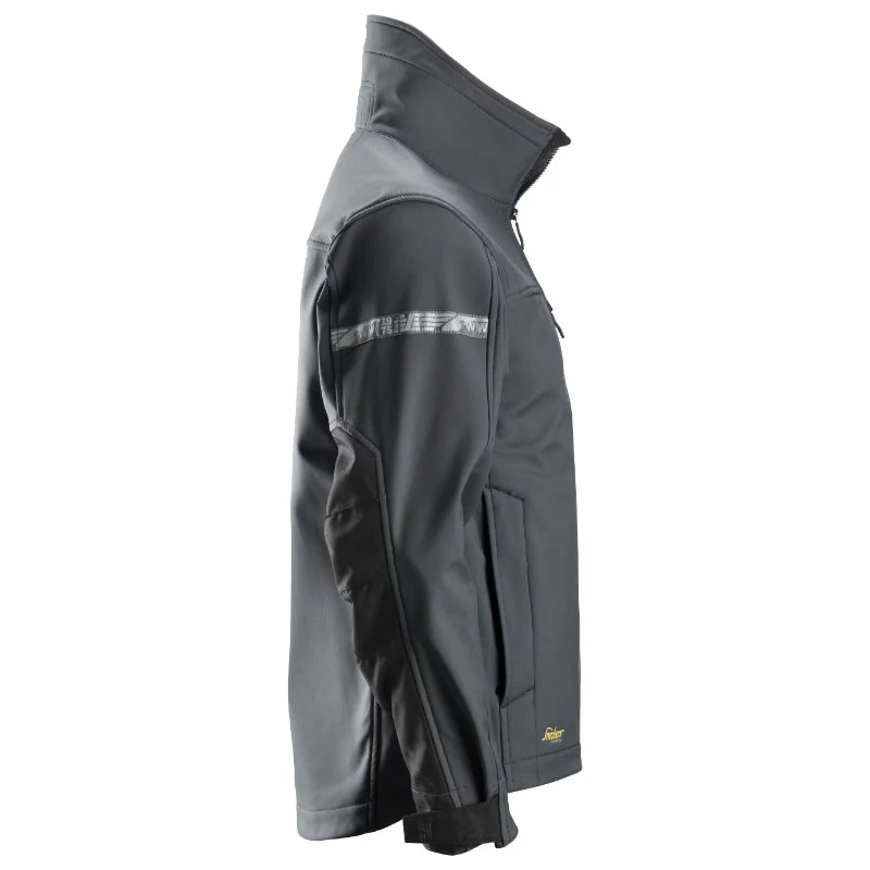 Snickers 1200 Allround Work Soft Shell Jacket | Steel Grey & Black w/ Hoodie - Image 3