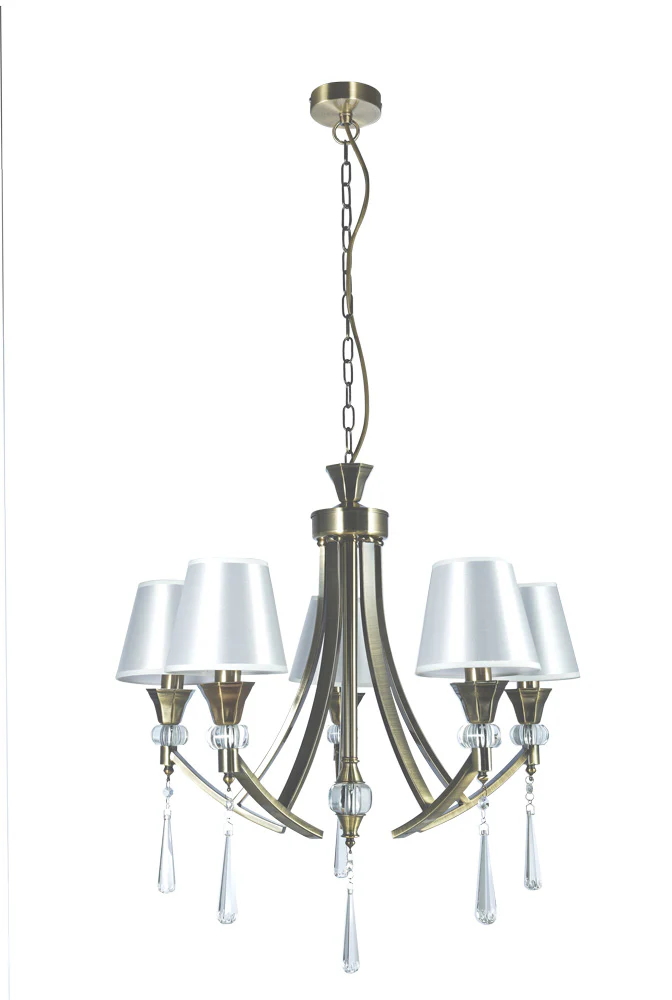 Sophia 5 Light Crystal Ceiling Light Antique Brass - Image 3