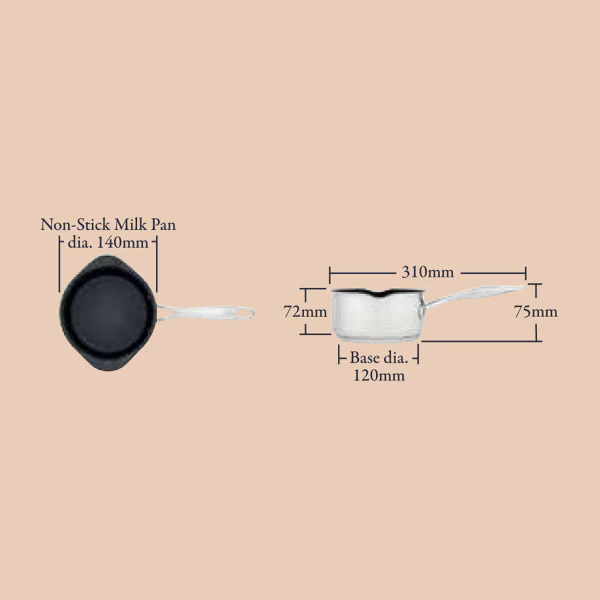 Stellar 7000 Milk Pan 14cm (0.8L) - Image 3