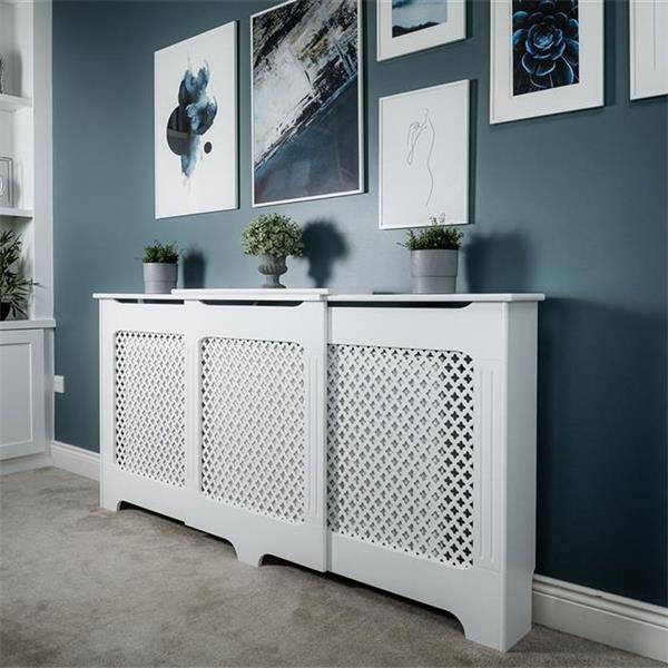 Tema Classic Adjustable White Radiator Cover Large - Image 2