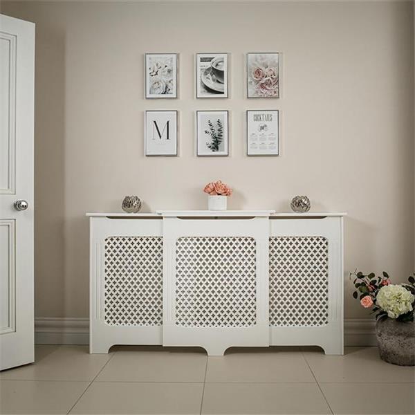 Tema Classic Adjustable White Radiator Cover Large - Image 3