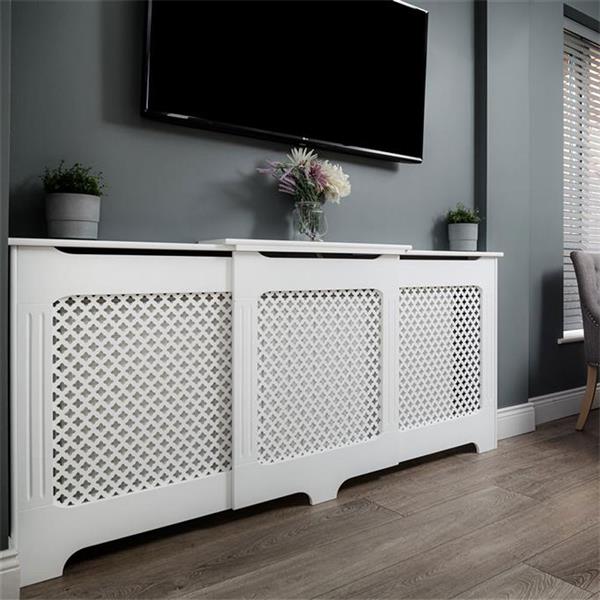 Tema Classic Adjustable White Radiator Cover Large - Image 4
