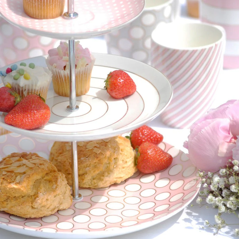 Tipperary Crystal Spots & Stripes 3 Tier Afternoon Teacake Stand - Image 2