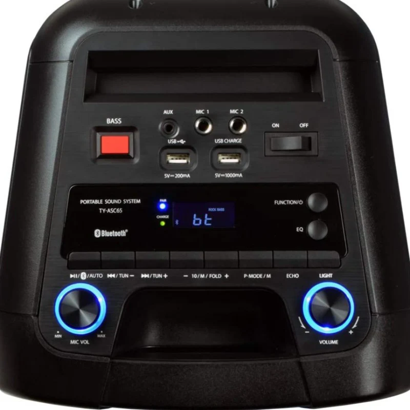 Toshiba 60W Portable Wireless Rechargeable Tower Speaker - Black | TY-ASC65 - Image 2
