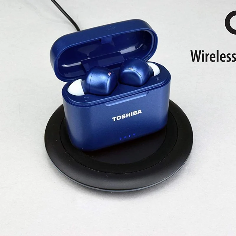 Toshiba Air Pro 2 True Wireless Stereo Earphones with Qi Wireless Charging, Blue (RZE-BT750E) - Image 3
