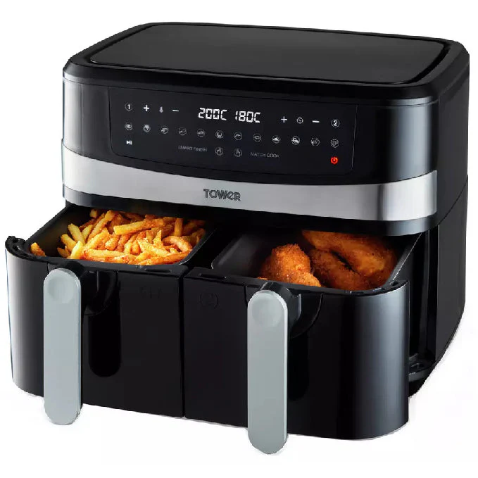 Tower Vortx 9L Dual Basket Air Fryer - Black - Image 2