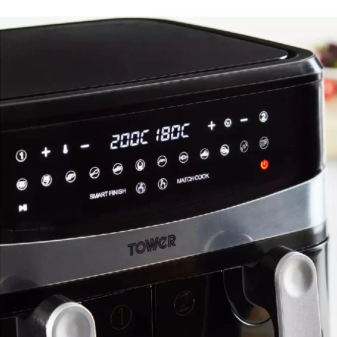 Tower Vortx 9L Dual Basket Air Fryer - Black - Image 3