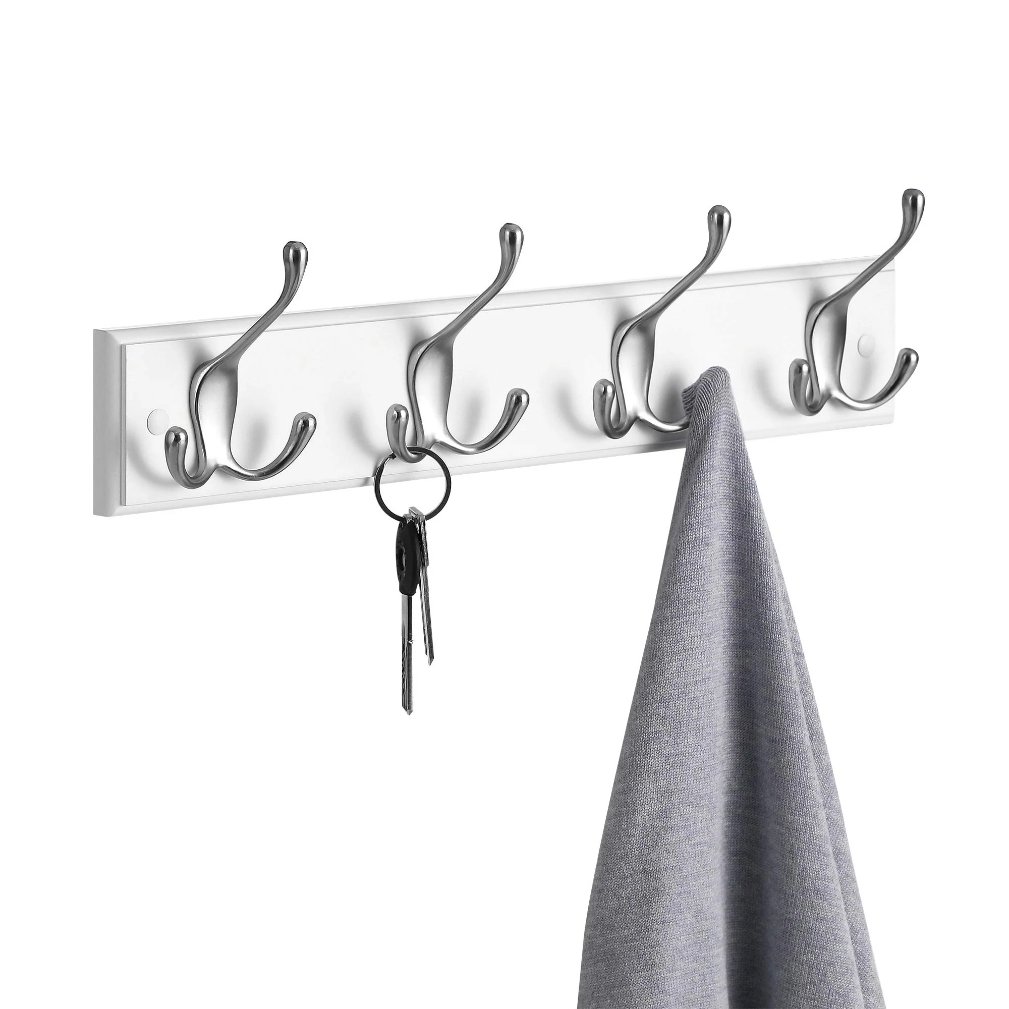 Triple Hook Hat & Coat Rack – White