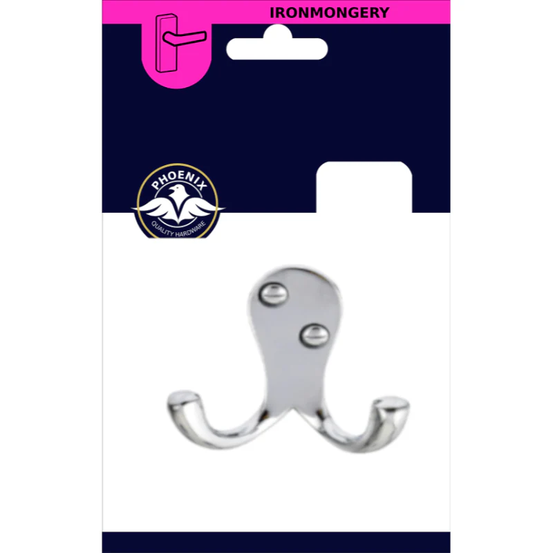 Twin Chrome Coat Hook