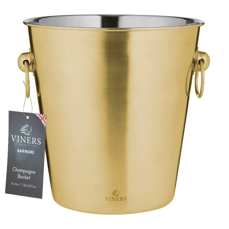 Viners Barware 4L Gold Champagne Bucket - Image 2