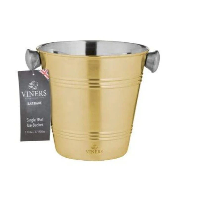 Barware 1L Gold Single Wall Ice Bucket - Image 2