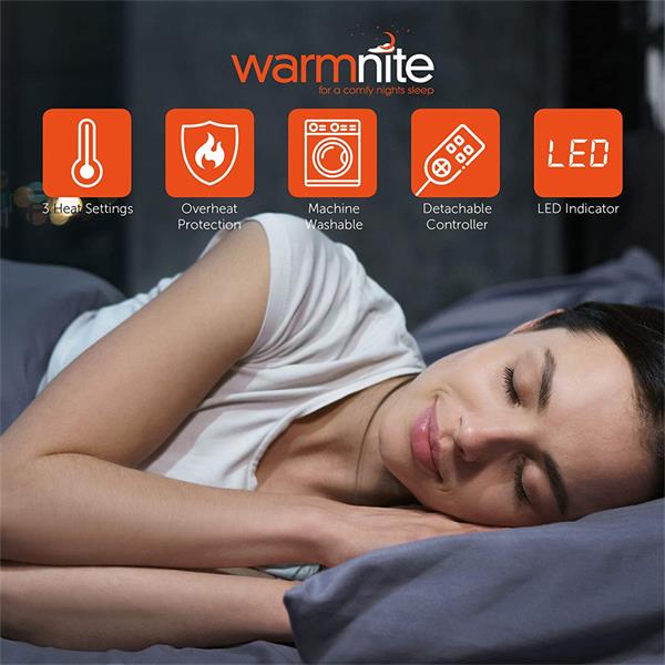 Double Heated Under Blanket, 120cm x 107cm, Machine Washable. - Image 4