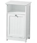 White Wood Bathroom Cabinet With Chrome Handle