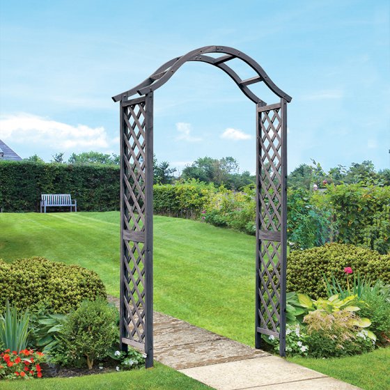 Wooden Garden Arch | Slate Grey