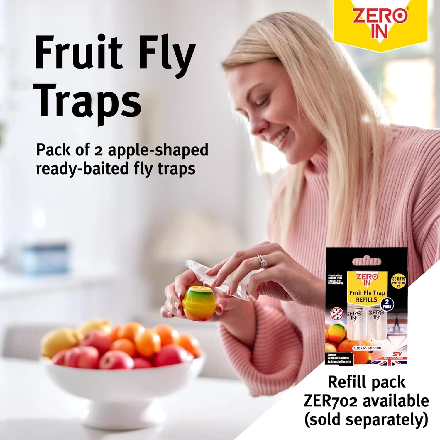 Zero In Fruit Fly Trap Twinpack - Image 3