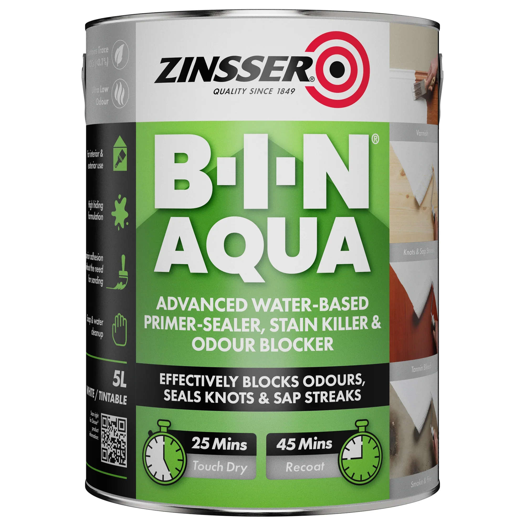 Zinsser BIN Aqua Primer Sealer & Stain Killer - Image 4
