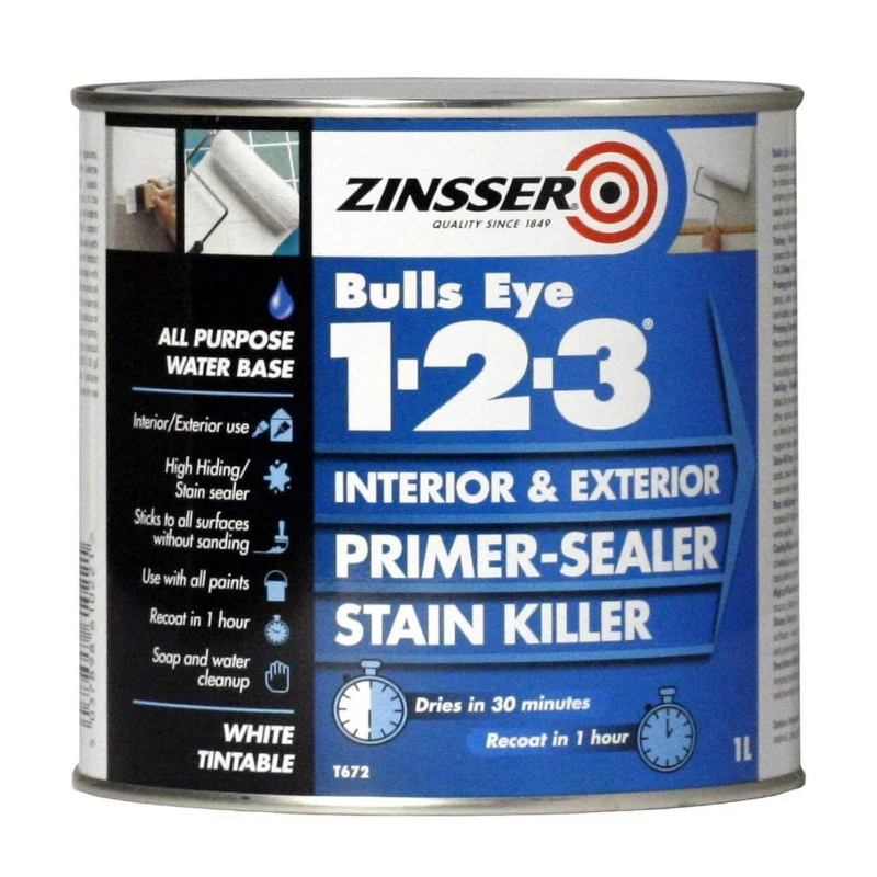 Zinsser BULLS EYE 123 Interior Exterior Primer & Sealer Paint - Image 2