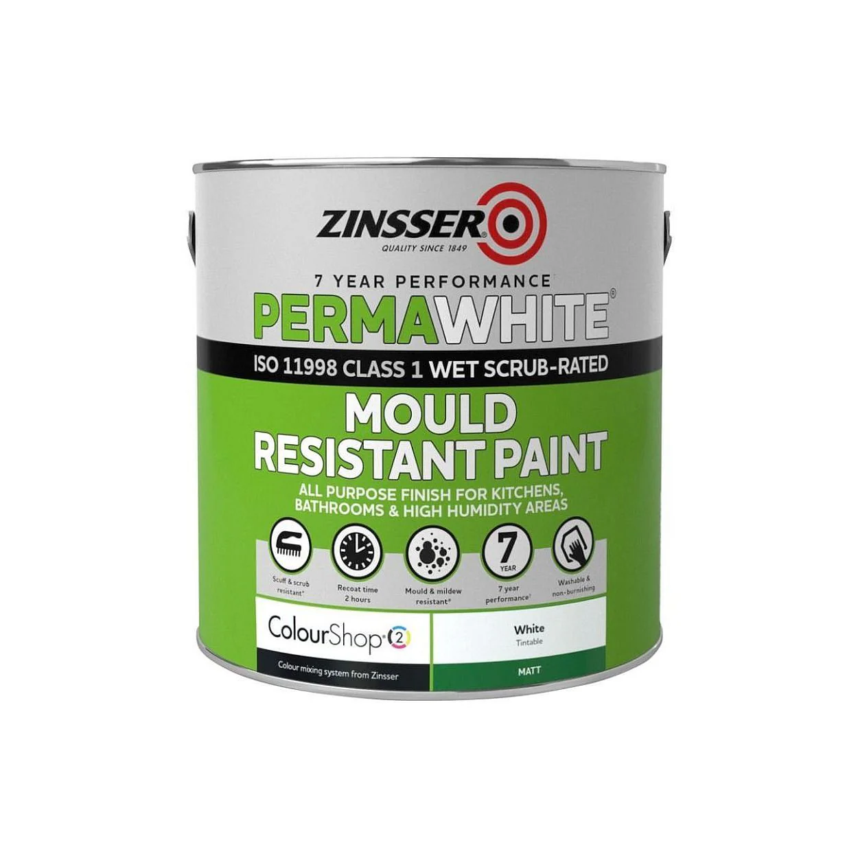 Zinsser Perma-White Mould Resistant Interior Paint 2.5L - Matt
